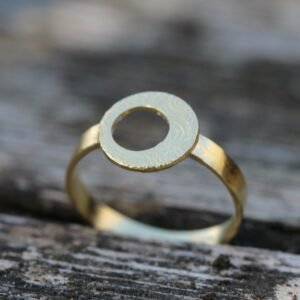 14k Gold Circle Ring: Dainty Bohemian Stacking Ring