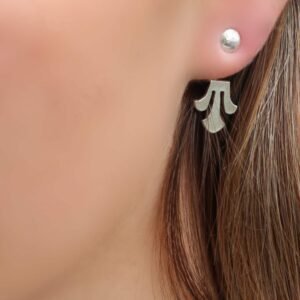 Sterling Silver Lotus Earrings: Boho Ear Jacket Studs