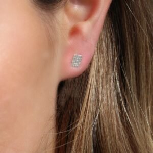 Geometric Silver Stud Earrings: Minimalist Dainty Jewelry