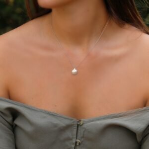 Sterling Silver Spiral Pendant Necklace: Dainty Textured Round Charm