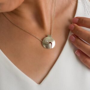 Handmade Silver Pomegranate Pendant Necklace: Rosh Hashanah Gift